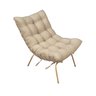 Poltrona Cadeira Decorativa Costela de Ferro Dora Bela Móveis LINHA 2022 Bege Linho 1006 - 1