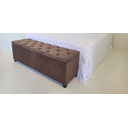 Ver imagem 3 de Baú Estofado Clássic 140cm na Cor Marrom Alta Qualidade