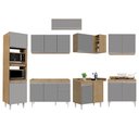 Ver imagem 6 de Armário de Cozinha Modulada de Canto 8 Peças Cp01 Balcão Castanho/cinza - Lumil