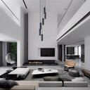 Ver imagem 4 de Lustre Pendente para Sala Pé Direito Duplo Sp-focus Preto