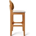 Ver imagem 7 de Kit 3 Banquetas Alta Bar Cozinha Jantar Betta L02 Imbuia Couríssimo Whisky Linho Cru - Lyam Decor