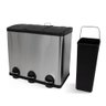 Lixeira Seletiva Tripla Inox Office Healer Senior 3 divisórias de 15L - 2