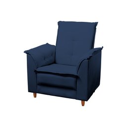 Poltrona Amamentação e Puff Ariel Suede Azul Marinho Pés Palito Bnn Decor - 3