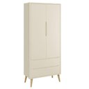 Ver imagem 2 de Guarda Roupa Infantil Theo 2 Portas Areia Fosco com Pés Madeira Natural Reller Móveis Areia Fosco