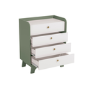 Ver imagem 4 de Cômoda 4 Gavetas:verde Oliva/branco