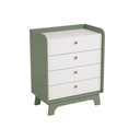 Ver imagem 2 de Cômoda 4 Gavetas:verde Oliva/branco