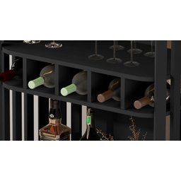 Aparador Luxo com Adega Ripado 4110 Preto Ofertamo - 3