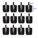 Ver imagem 1 de Kit 12 Pés para Cama Box Baú Queen ou King Jr Preto Altura 4cm Madeira Maciça