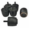 Kit 12 Pés para Cama Box Baú Queen ou King Jr Preto Altura 4cm Madeira Maciça - 2