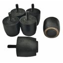 Ver imagem 2 de Kit 12 Pés para Cama Box Baú Queen ou King Jr Preto Altura 4cm Madeira Maciça