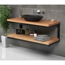 Ver imagem 1 de Balcão Pia Banheiro Gabinete Estilo Industrial Lavabo Armário de Banheiro