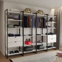 Ver imagem 1 de Quatro Modulos para Closet Industrial Ferro Preto Tampo Branco