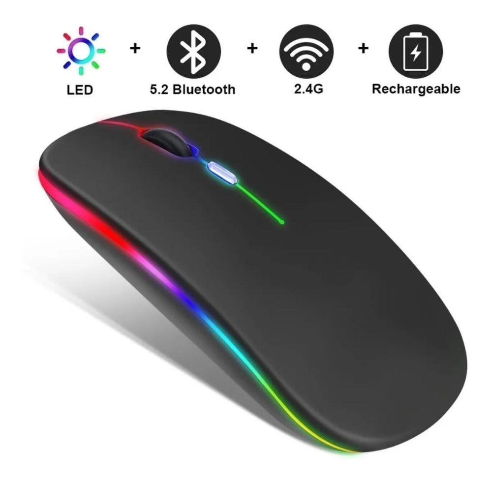 Mouse Sem Fio Bluetooth Wireless Recarregável E-1300 Pro Preto - 2