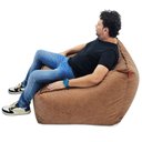Ver imagem 7 de Puff Poltrona Diana Good Pufes Nobuck Bege Repelente a Água c/ Enchimento Pérolas Eps 3mm 95x95x60cm