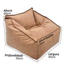 Ver imagem 2 de Puff Poltrona Diana Good Pufes Nobuck Bege Repelente a Água c/ Enchimento Pérolas Eps 3mm 95x95x60cm