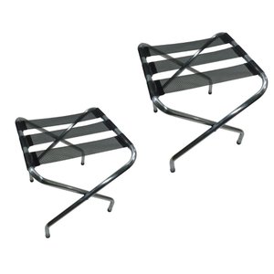 Kit 2 Suporte de Mala Dobrável em Alumínio Preto Zaka