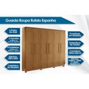 Ver imagem 2 de Guarda Roupa Casal 6 Portas e 2 Gavetas C/ Pés Espanha Naturale - Rufato