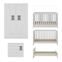 Ver mais imagens de Quarto de Bebê Completo com Berço Americano 3 em 1 Teddy Multimóveis Mp4644 Branco