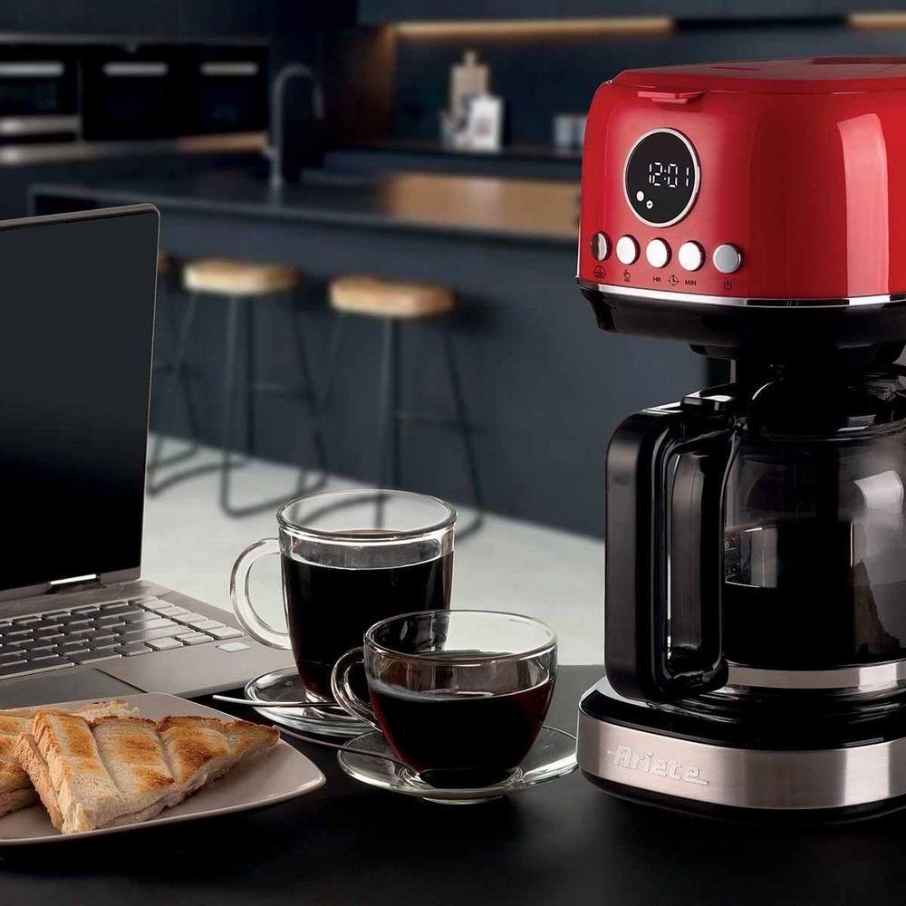 Máquina de Café Programável Moderna 220v Ariete Vermelho - 6