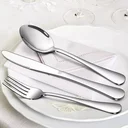 Ver imagem 4 de Faqueiro Aço Inox 24 Peças Maleta Dourada Moderna Luxo