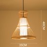 Luminária Pendente Estilo chinês artesanal led de bambu lustre cozinha quarto hotel jardim decora -  - 1