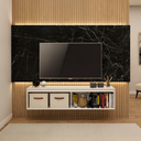 Ver imagem 3 de Rack Berlin Suspenso 130cm Branco TV até 55" Byhouse