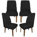 Ver imagem 1 de Cadeira Sala de Jantar Kit 4 Maria Suede Preto - Majú Decor