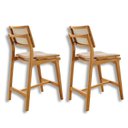 Ver imagem 3 de Conjunto com 2 Banquetas em Madeira Eloa Premium Bege/Off White/Imbuia Marrom