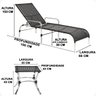 Espreguiçadeira e Mesa Catar Alumínio Piscina Praia Jardim:preto - 5