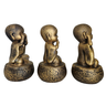 Escultura Trio de Buda Monge Cego Surdo e Mudo 14 Cm - 3
