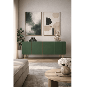 Buffet Aparador Sala Estar Recepção Saluti Verde Pistache Oferta - Vimont Moveis