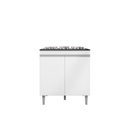 Gabinete Balcão Andreia Cooktop 4 ou 5 Bocas - Ajl Móveis Balcão Cooktop Branco - 1