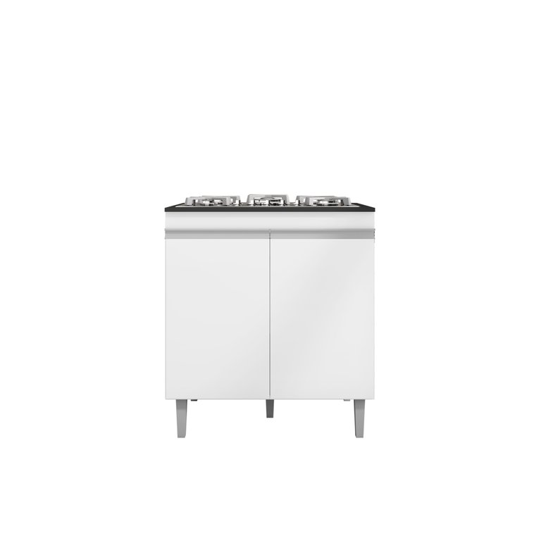 Gabinete Balcão Andreia Cooktop 4 ou 5 Bocas - Ajl Móveis Balcão Cooktop Branco