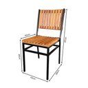Ver imagem 4 de Kit 2 Cadeiras Industrial Maju com Ripas em Madeira Maciça - Natural