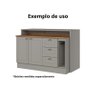 Bancada Alta Ilha Gourmet Americana Henn - Cinza - 2