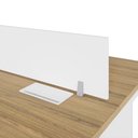 Ver imagem 6 de Plataforma Dupla 1,20 m X 1,20 m com Divisória e Caixas de Tomadas Pés Metal F5 Office Cor:Macadâ