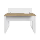 Ver imagem 4 de Plataforma Dupla 1,20 m X 1,20 m com Divisória e Caixas de Tomadas Pés Metal F5 Office Cor:Macadâ