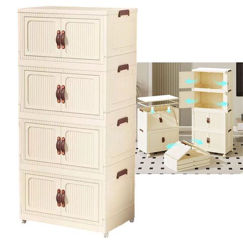 Armario Organizador Dobravel 4 Andares Empilhavel Porta Objetos Roupa Decoraçao Organizaçao Quarto S