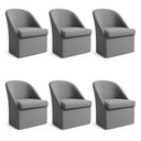 Ver imagem 1 de Kit 6 Poltronas Decorativas Malli Linho - Pallazio Cor:Cinza