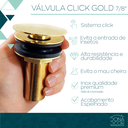 Ver imagem 6 de Valvula Ralo Click Dourado Gold 7/8 inox Pia Lavatório Cuba
