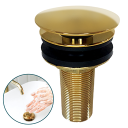 Valvula Ralo Click Dourado Gold 7/8 inox Pia Lavatório Cuba - 3