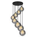 Ver imagem 1 de Lustres Pendentes Óctuplo Preto Harmony Bolinha Fumê