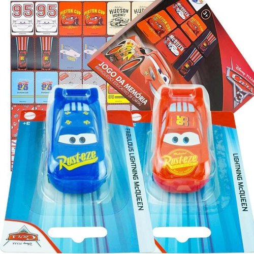 Carrinhos Relâmpago Mcqueen + Jogo Da Memória Carros Disney