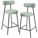 Ver imagem 1 de Kit 02 Banquetas Baixa Bar Cozinha Sala de Jantar Aço Milão L02 Linho Verde Menta - Lyam Decor