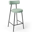 Ver imagem 7 de Kit 02 Banquetas Baixa Bar Cozinha Sala de Jantar Aço Milão L02 Linho Verde Menta - Lyam Decor