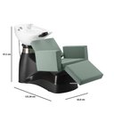 Ver imagem 4 de Lavatório de Cabelo Salão de Beleza Cabelereiro Barbeiro Profissional com Apoio para Pés Verde