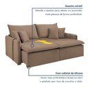 Ver imagem 5 de Sofá Cama Retrátil e Reclinável 2 Lugares Pés Madeira Maciça 200cm Windson Yescasa