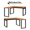 Ver imagem 5 de Mesa de Escritório em L Gaveteiro Estante Nicho Moderno 5 Gavetas 100% MDF Freijó com Preto Fosco