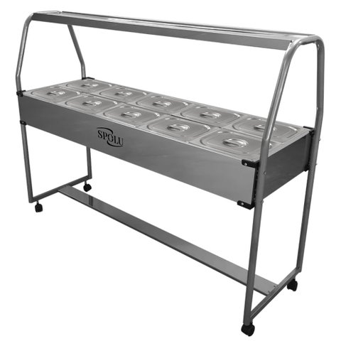 Carro Buffet Conjugado Duplo Spl513co 10 Cubas Quentes E 5 Frias 127V - Spolu