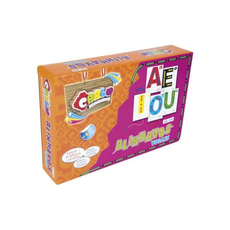 Jogo Educativo Alinhavos Vogais 5 Peças Em Mdf, Idade 4 +